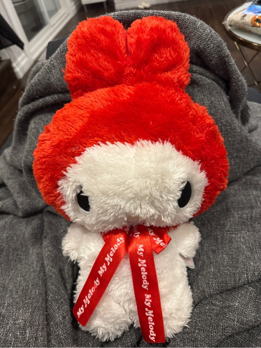 Sanrio My Melody Red and White Plush Bunny with Ribbon